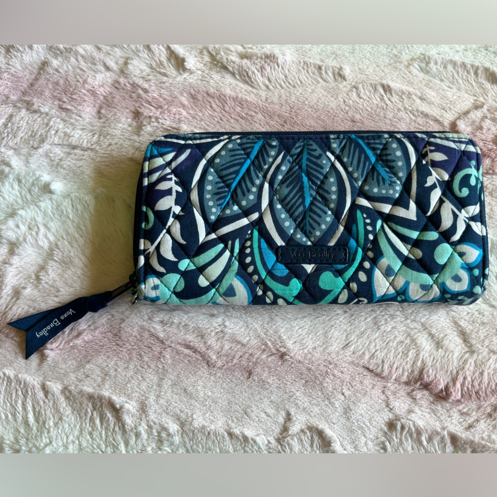 Vera Bradley Blue and Green Pat Wallet